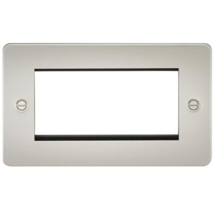 Knightsbridge Flat Plate 4G modular faceplate – pearl FP4GPL - West Midland Electrics | CCTV & Electrical Wholesaler