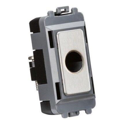 Knightsbridge Flex outlet module (up to 10mm) – brushed chrome GDM012BC - West Midland Electrics | CCTV & Electrical Wholesaler