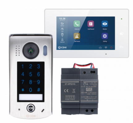 CDVI 2EASY 2-Wire 1-way video entry kit, white WiFi monitor and 1-button keypad door station CDV-4796KP-DXW - West Midland Electrics | CCTV & Electrical Wholesaler