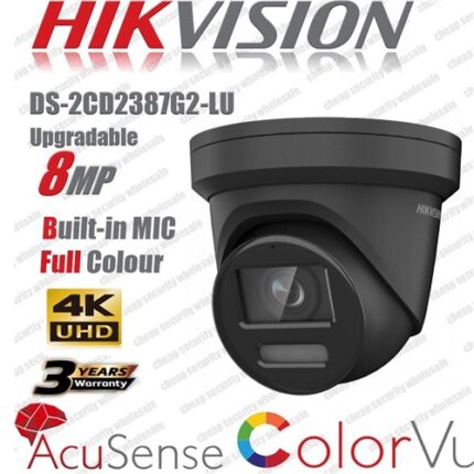 Hikvision 8MP ColorVu Fixed Turret Network Camera Active Deterrence (Black) - West Midland Electrics | CCTV & Electrical Wholesaler 5