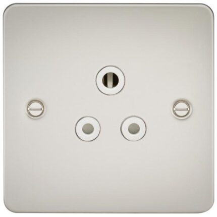 Knightsbridge Flat Plate 5A unswitched socket – pearl with white insert FP5APLW - West Midland Electrics | CCTV & Electrical Wholesaler