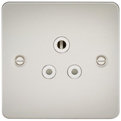 Knightsbridge Flat Plate 5A unswitched socket – pearl with white insert FP5APLW - West Midland Electrics | CCTV & Electrical Wholesaler