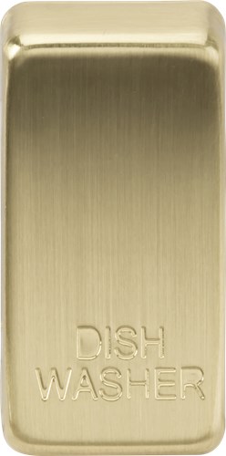 Knightsbridge Switch cover “marked DISHWASHER” – brushed brass GDDISHBB - West Midland Electrics | CCTV & Electrical Wholesaler