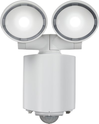 Knightsbridge 230V IP55 Twin Spot LED Security Light – White FL16AW - West Midland Electrics | CCTV & Electrical Wholesaler