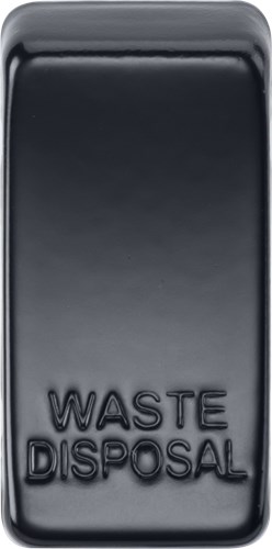 Knightsbridge Switch cover “marked WASTE DISPOSAL” – matt black GDWASTEMB - West Midland Electrics | CCTV & Electrical Wholesaler