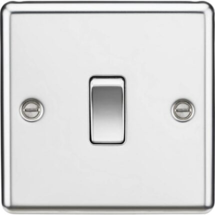 Knightsbridge 20A 1G DP Switch – Rounded Edge Polished Chrome CL834PC - West Midland Electrics | CCTV & Electrical Wholesaler