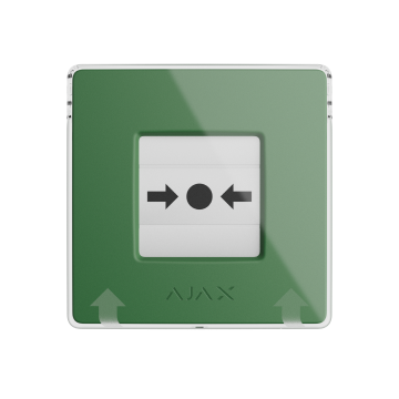 Wireless resettable button featuring programmable scenarios. Green-colored version - West Midland Electrics | CCTV & Electrical Wholesaler