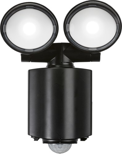 Knightsbridge 230V IP55 Twin Spot LED Security Light – Black FL16ABK - West Midland Electrics | CCTV & Electrical Wholesaler