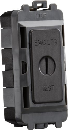 Knightsbridge 20AX 2 way SP key module (marked EMG LTG TEST) – smoked bronze GDM007SB - West Midland Electrics | CCTV & Electrical Wholesaler