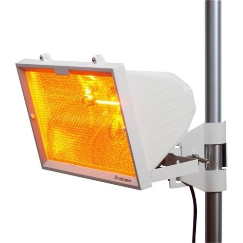 Knightsbridge IP24 1300W Outdoor Infrared Heater with Mesh Grill and RS7 1300W Tube White HEOD1309W - West Midland Electrics | CCTV & Electrical Wholesaler