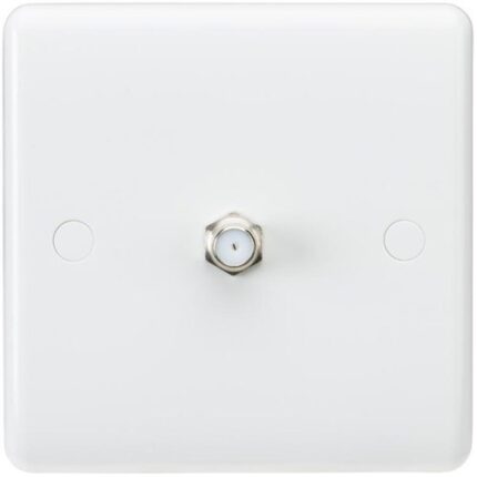 Knightsbridge Curved Edge SAT TV Outlet (non-isolated) CU0150 - West Midland Electrics | CCTV & Electrical Wholesaler