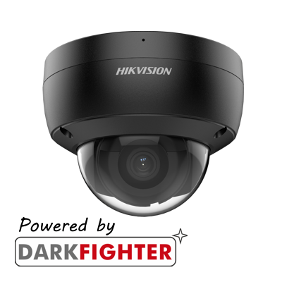 Hikvision AcuSense 4MP fixed lens Darkfighter dome camera with IR & built-in mic Black DS-2CD2146G2-ISU-2.8mm-B-C - West Midland Electrics | CCTV & Electrical Wholesaler