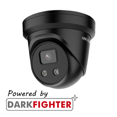 Hikvision AcuSense 4MP fixed lens Darkfighter turret camera with IR and built-in mic Black DS-2CD2346G2-IU-2.8mm-B-C - West Midland Electrics | CCTV & Electrical Wholesaler