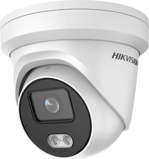 Hikvision AcuSense 4MP fixed lens ColorVu turret camera with audio White DS-2CD3347G2-LSU-2.8mm-C - West Midland Electrics | CCTV & Electrical Wholesaler