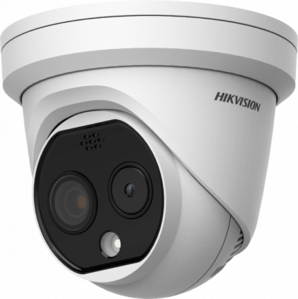 Hikvision 2.1mm fixed lens HeatPro thermal network turret camera with built in Bi-spectrum & audio DS-2TD1228-2/QA - West Midland Electrics | CCTV & Electrical Wholesaler