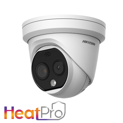 Hikvision 1.8mm fixed lens HeatPro thermal network turret camera with built in Bi-spectrum & audio DS-2TD1217-2/QA - West Midland Electrics | CCTV & Electrical Wholesaler