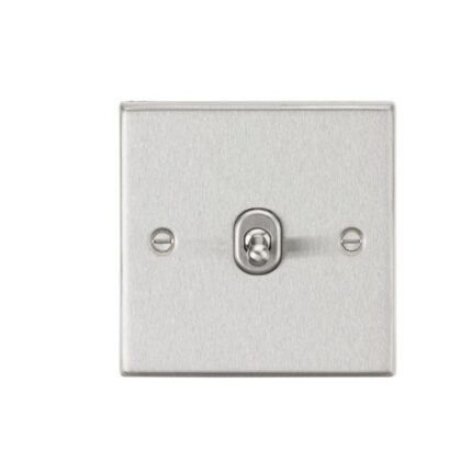 Knightsbridge 10AX 1G Intermediate Toggle Switch – Square Edge Brushed Chrome CSTOG12BC - West Midland Electrics | CCTV & Electrical Wholesaler