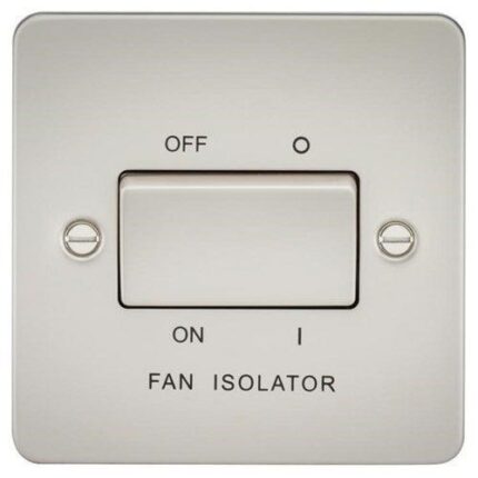 Knightsbridge Flat Plate 10AX 3 Pole Fan Isolator Switch – Pearl FP1100PL - West Midland Electrics | CCTV & Electrical Wholesaler