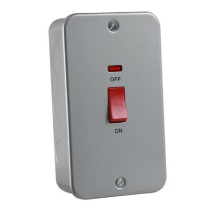 Knightsbridge Metal Clad 45A DP Switch with Neon – Large Plate M8332N - West Midland Electrics | CCTV & Electrical Wholesaler