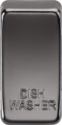 Knightsbridge Switch cover “marked DISHWASHER” – black nickel GDDISHBN - West Midland Electrics | CCTV & Electrical Wholesaler