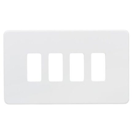 Knightsbridge Screwless 4G grid faceplate – matt white GDSF004MW - West Midland Electrics | CCTV & Electrical Wholesaler 5