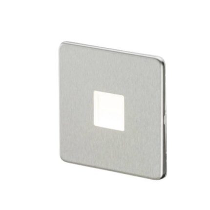 Knightsbridge Screwless 230V LED Plinth Light – Brushed Chrome SFPLBC - West Midland Electrics | CCTV & Electrical Wholesaler