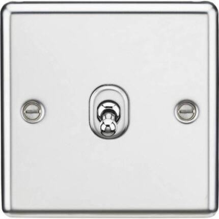 Knightsbridge 10AX 1G 2 Way Toggle Switch – Rounded Polished Chrome Finish CLTOG1PC - West Midland Electrics | CCTV & Electrical Wholesaler