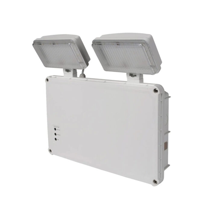 Ener-J 3W Twin Emergency Non-Maintained Outdoor IP65 LED Spot Light 6000K T414 - West Midland Electrics | CCTV & Electrical Wholesaler 3