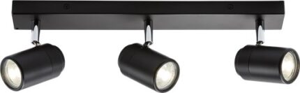 Knightsbridge 230V IP44 GU10 Triple Bar Spotlight – Matt Black BA03B3MB - West Midland Electrics | CCTV & Electrical Wholesaler