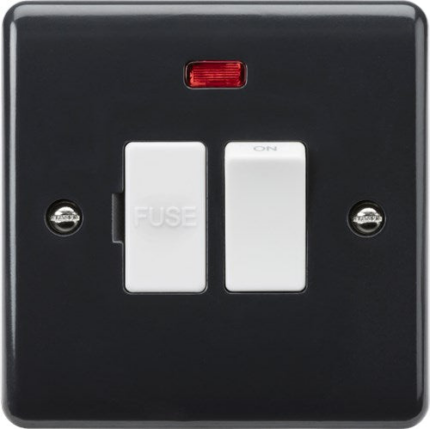 Knightsbridge PM6300NF 13A switched fused spur with neon and flex outlet from base [Part M Compliant] - West Midland Electrics | CCTV & Electrical Wholesaler