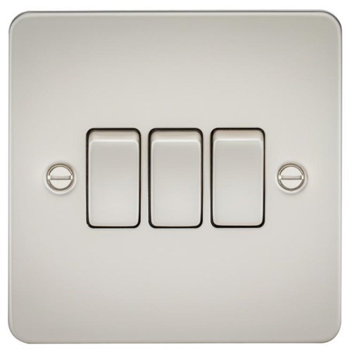Knightsbridge Flat Plate 10AX 3G 2-way switch – pearl FP4000PL - West Midland Electrics | CCTV & Electrical Wholesaler 3