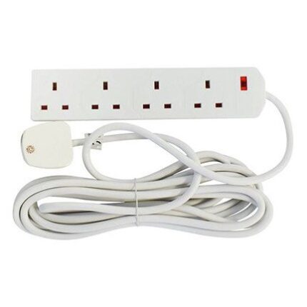 Selectric 4 gang 5 metre white 13 Amp 4 Gang Extension Leads 8798/13/5M - West Midland Electrics | CCTV & Electrical Wholesaler