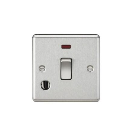 Knightsbridge 20A 1G DP Switch with Neon & Flex Outlet – Rounded Edge Brushed Chrome CL834FBC - West Midland Electrics | CCTV & Electrical Wholesaler 5