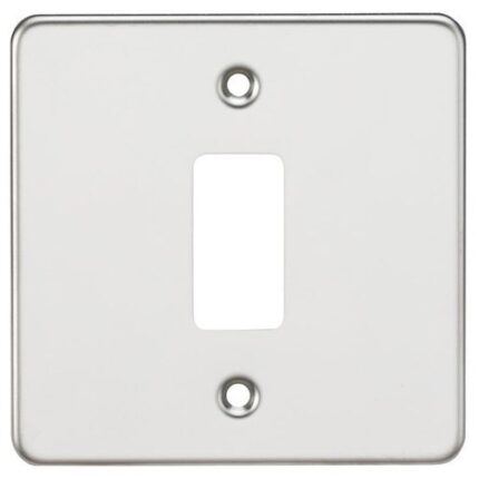Knightsbridge Flat plate 1G grid faceplate – polished chrome GDFP001PC - West Midland Electrics | CCTV & Electrical Wholesaler