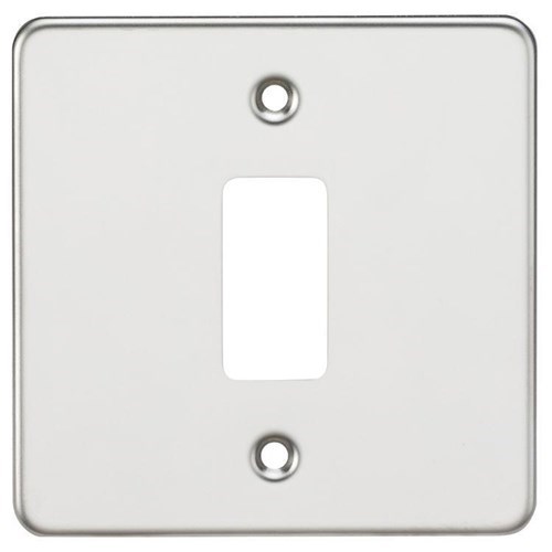 Knightsbridge Flat plate 1G grid faceplate – polished chrome GDFP001PC - West Midland Electrics | CCTV & Electrical Wholesaler