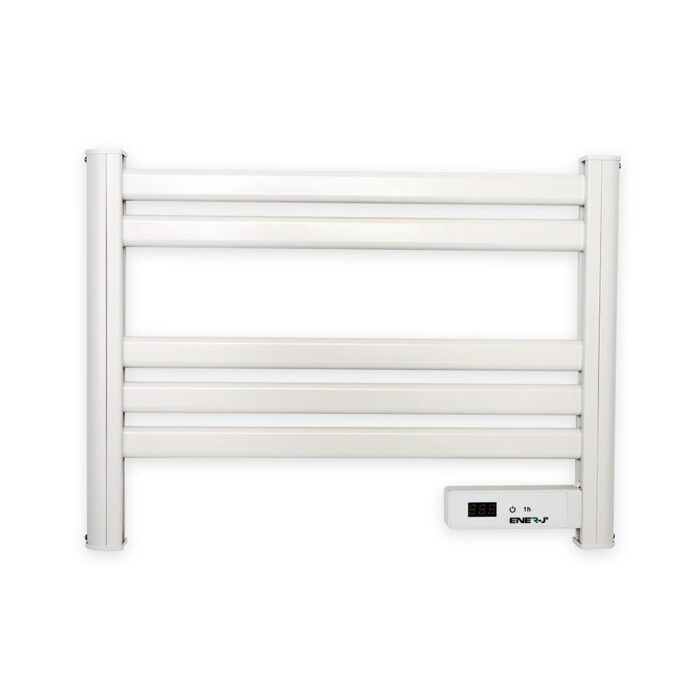 Ener-J Infrared Heating Towel Rail LED Screen with BS plug 1.2 m for Bathroom IP24 White IH1045 - West Midland Electrics | CCTV & Electrical Wholesaler 3