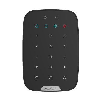 Wireless touch keypad is used for arming/disarming of Ajax security system works with contactless access devices KeyPad-BLACK-PLUS - West Midland Electrics | CCTV & Electrical Wholesaler