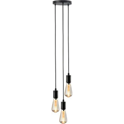 Knightsbridge CALLA – 230V E27 Contemporary 3 Light Pendant – Matt Black CALCO3PMB - West Midland Electrics | CCTV & Electrical Wholesaler