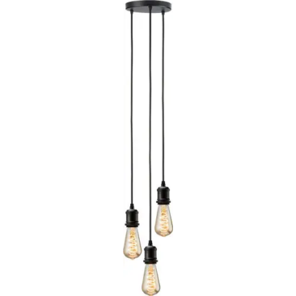 Knightsbridge CALLA – 230V E27 Vintage 3 Light Pendant – Matt Black CALVI3PMB - West Midland Electrics | CCTV & Electrical Wholesaler 5