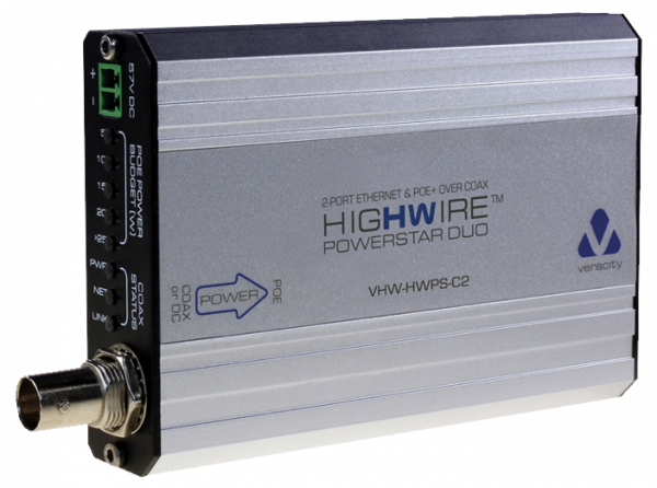 2 port ethernet & PoE over coax HIGHWIRE-POWERSTAR-DUO-VHW-HWPS-C2 - West Midland Electrics | CCTV & Electrical Wholesaler